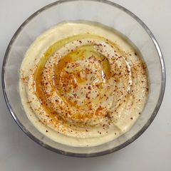 A picture of Hummus recipe (middle eastern food).