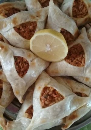 Una foto de Empanadas tipo Árabe de Soja texturizada.😄👌