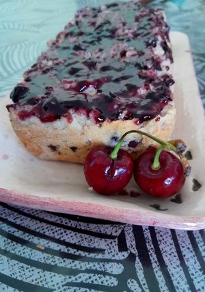Una foto de Budín de cereza y avena🍒