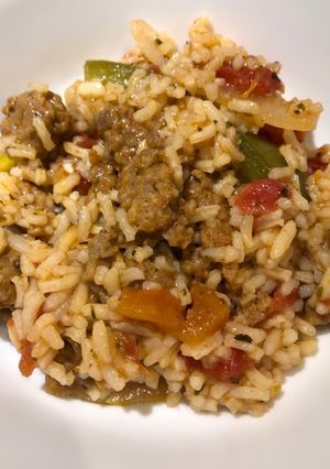 A picture of Italian Sausage with Rice 🍚.