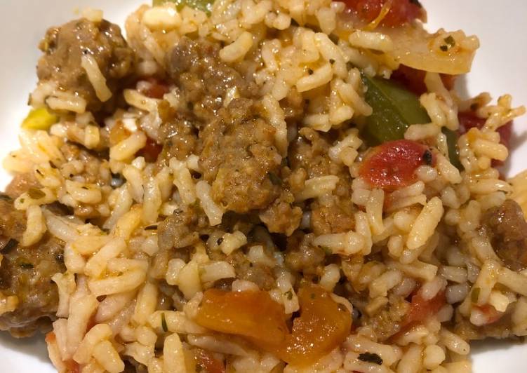 Recipe of Appetizing Italian Sausage with Rice 🍚