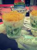 Tri colour fruit parfait