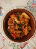 Bacalao con garbanzos y papa