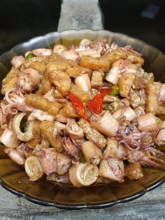 Langkah Gampang Membikin Resep  Oseng-oseng Cumi Asin Tempe yang Lezat, Enak