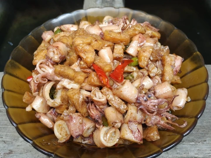 Langkah Gampang Membikin Resep  Oseng-oseng Cumi Asin Tempe yang Lezat, Enak