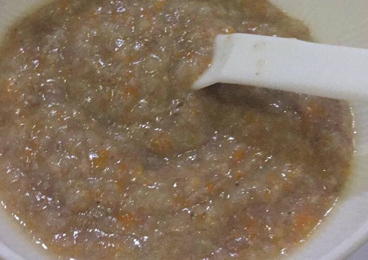 Bubur Nasi, Ati Ayam, Wortel dan Kaldu Sapi MPASI