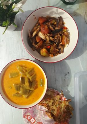 Foto resep Sayur Lodeh Terong dan Oseng ikan cuek