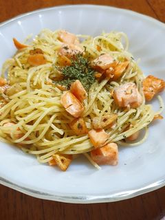 Foto resep Salmon Aglio Olio
