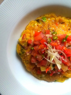 Foto resep Telur dadar tahu dengan Sambal dabu-dabu