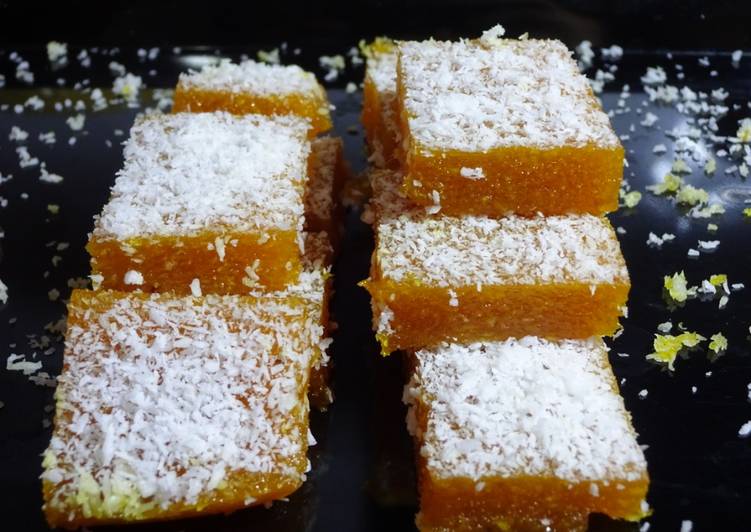 Recipe of Super Quick Homemade Mango Coconut Burfi without oil