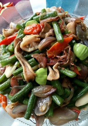 Foto resep Tumis Cumi Kacang Panjang