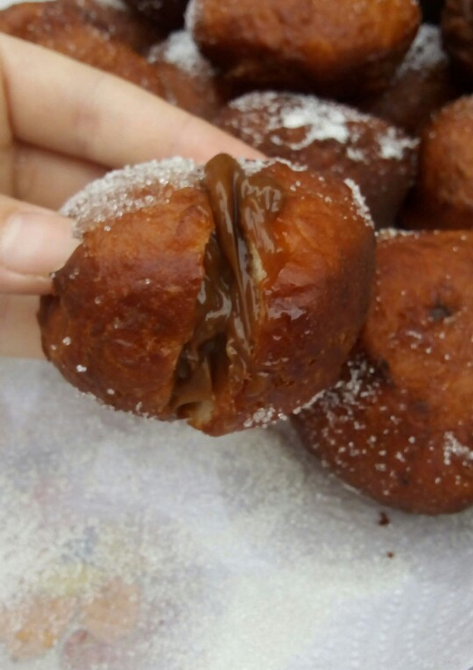 Una foto de Bolas de fraile rellenas de dulce de leche