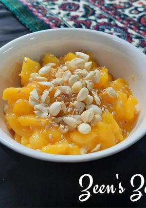 A picture of Green Almonds and Mango Salad.