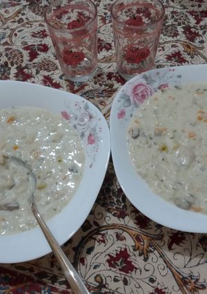 عکسی از دستور سوپ شیر و خامه