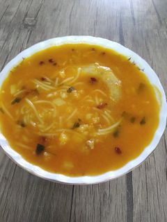 عکسی از دستور سوپ جو و ورمیشل رستورانی (با گردن مرغ)