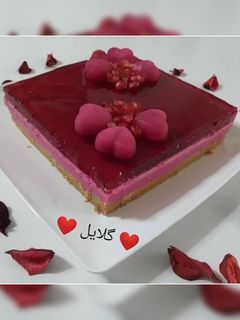 عکسی از دستور چیز کیک ژله ای ولنتاین 😋