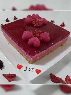 عکسی از دستور چیز کیک ژله ای ولنتاین 😋