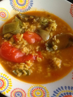 Una foto de Arroz caldoso con verdura
