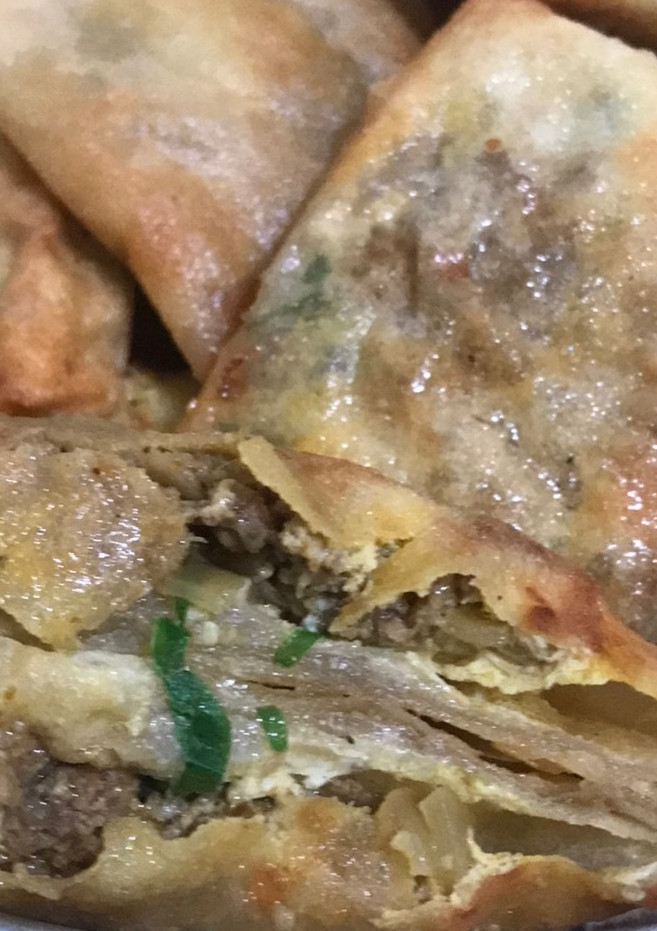 Foto resep Martabak telor isi daging kari