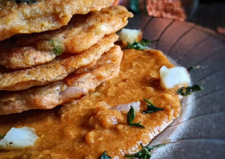 Red lentil fritters curry (masoor dal bade ki sabzi)