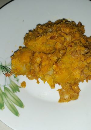 A picture of Porriage beans with plantain.