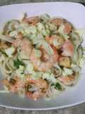 Spaghetti con camarones