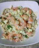 Spaghetti con camarones