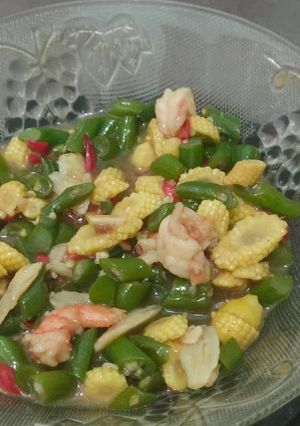 Foto resep Tumis Jagung Muda, Buncis, Udang