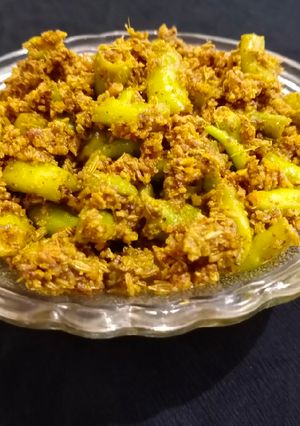 A picture of Instant green chilli achar.