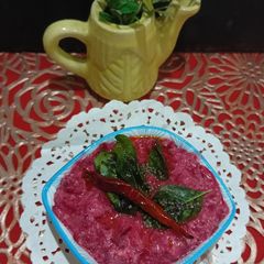 A picture of Beetroot Pachadi.