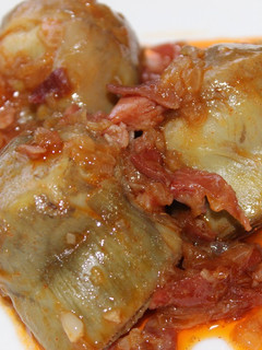 Una foto de Alcachofas con jamón