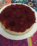 Pay de queso con frambuesa