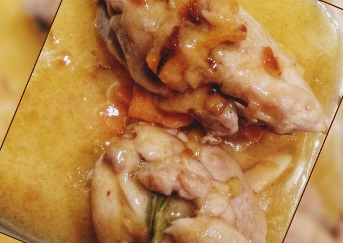 Pollo carote e vino bianco