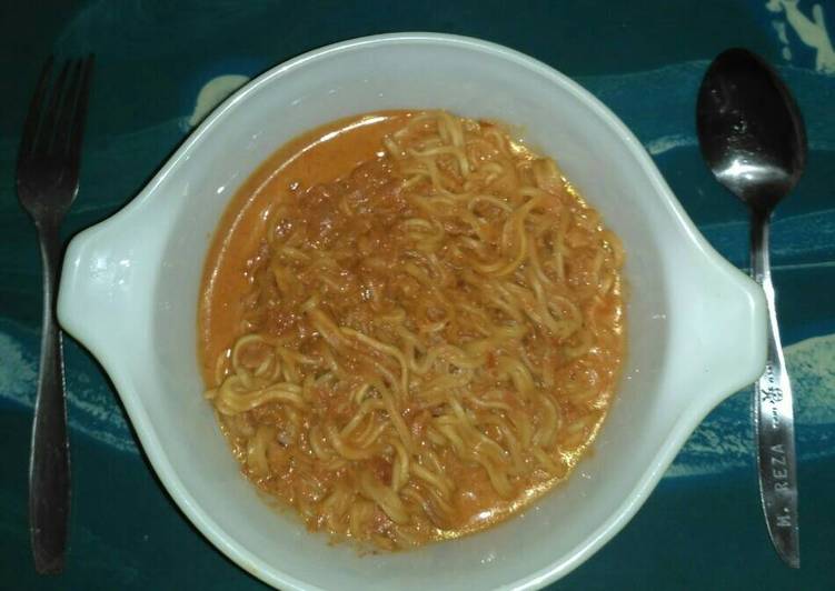 Mi Pedas ala Samyang dengan Kuah Susu