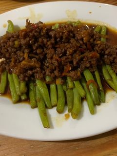 Foto resep Tumis Buncis siram Daging Pedas