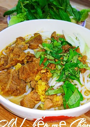 Hình của món Bún Bò Xáo Sả.