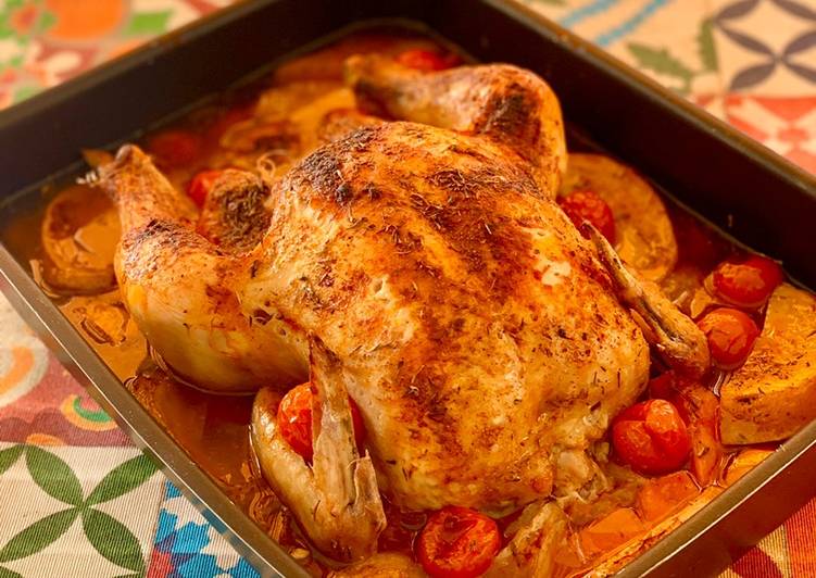 Pollo entero asado a la cerveza