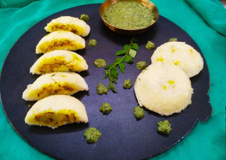 Recipe of Super Quick Homemade Farali Stuff Idli with Curry leaves Chutney