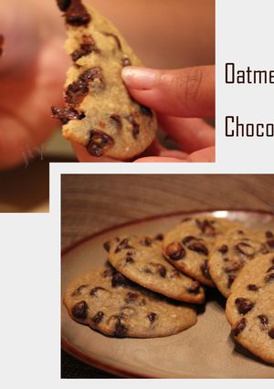 A picture of Oatmeal Banana chocochip Cookies.
