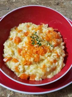 Una foto de Risotto de Zanahoria