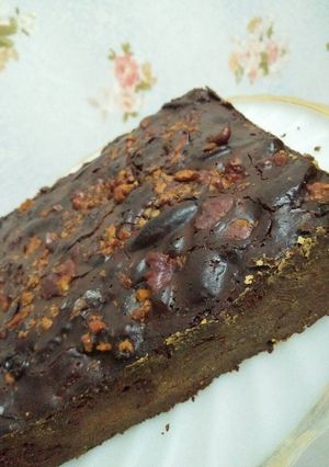 Foto resep Double Chocolate Brownies with Cookies