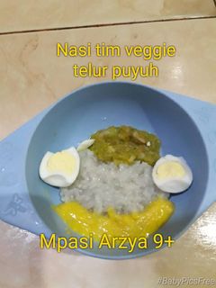 Foto resep Nasi tim Veggie telur puyuh - MPASI