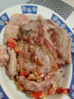 Una foto de Chuletas de aguja a la mostaza