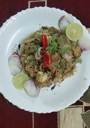 A picture of Lemon soyabean fried rice.