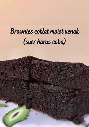 Foto resep Brownies kukus no mixer. Super moist + lembut + enak (choco lovers wajib coba)