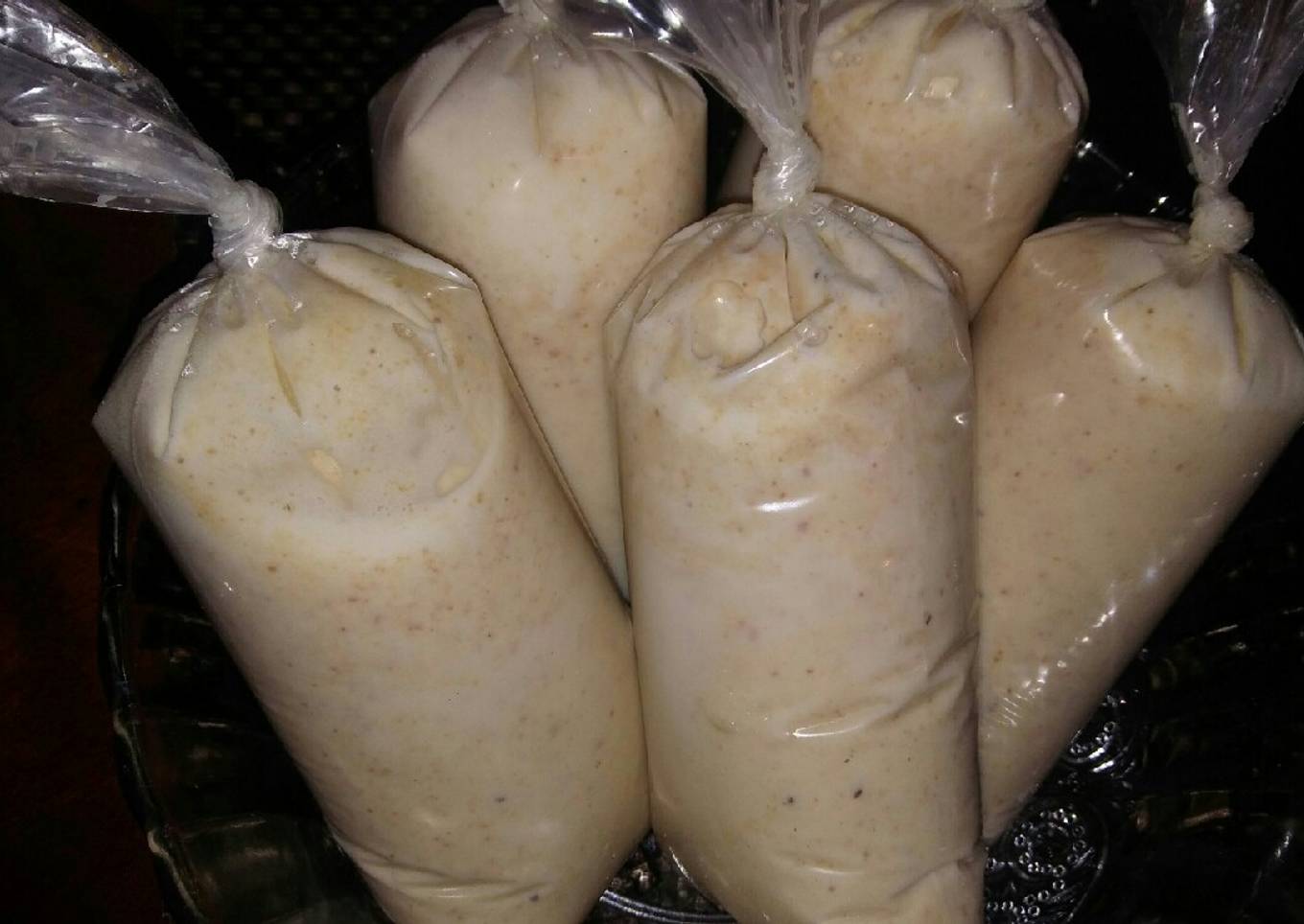 Bolis de cacahuate con plátano