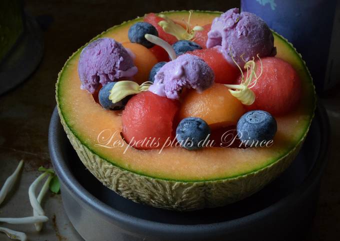 Fresh bowl : salade de melons au frozen yoghurt