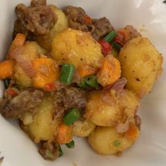 A picture of Breakfast inspo | potatoes and beef.