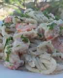 Espagueti con camarones