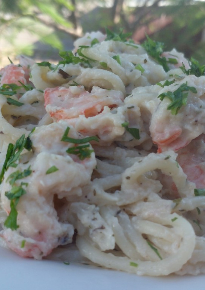 Una foto de Espagueti con camarones